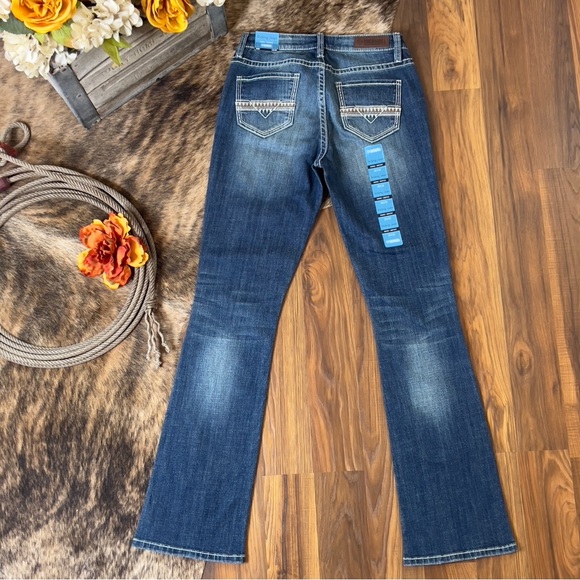 Rock & Roll Denim Midrise Bootcut Women's Western Riding Jeans (26x34) - Picture 7 of 10